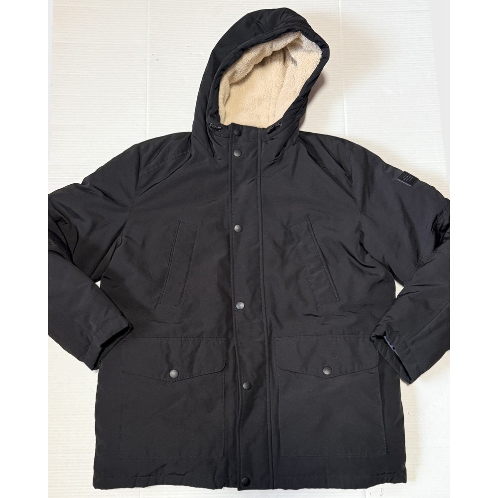 LUCKY‎ BRAND - Men's Black Sherpa Lined Hood Puffer Parka Jacket - Size Large
